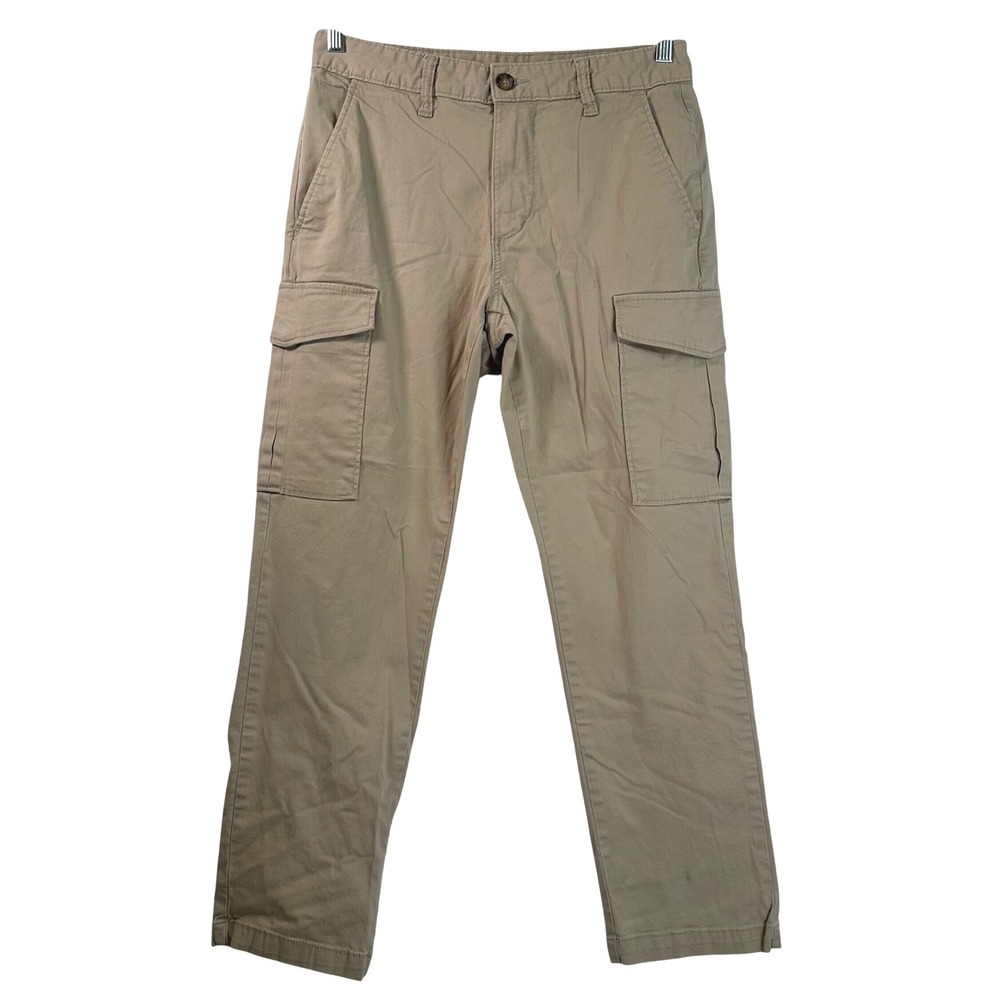 Old Navy Mens 32x30 Straight Built-In Flex Cargo Pants Khaki Tan Utility